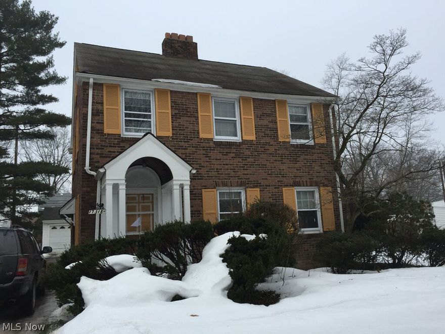 Spacious brick 3 bedroom 1.5 bathroom Shaker Hts Colonial with over 1600 sq ft! Large formal living room and dining room, eat in kitchen, half bath and the 2nd floor offers all 3 bedrooms and full bathroom.  CENTRAL AIR! 2 car detached garage.  Large covered/screened in 3 seasons patio off the rear.