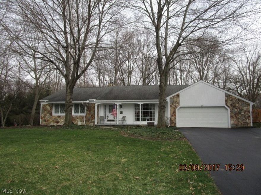 Much larger than it appears from the street. This 2100 sq. ft. ranch (Schultz Design) has so much to offer.   It is impeccably kept. Large 3 Bedrooms w/ 2.1 Baths. It is situated on a picturesque Cortland lot with a golf course view. Very spacious rooms with lots of storage. Three bedrooms with nicely sized closet space including a master with its own private bath and walk-in closet! Large eat-in Kitchen, first floor laundry, Dining Room, Family Room w/fireplace and wet bar (seller will leave high definition TV), which leads to a large deck (canopy will stay).  The full basement has a rec room and office.  Total square footage is approximately 4,100 sq. ft.  Updated furnace, A/C, roof, siding, hot water tank, and shed! A True Gem! Seller is offering a One Year Home Warranty.