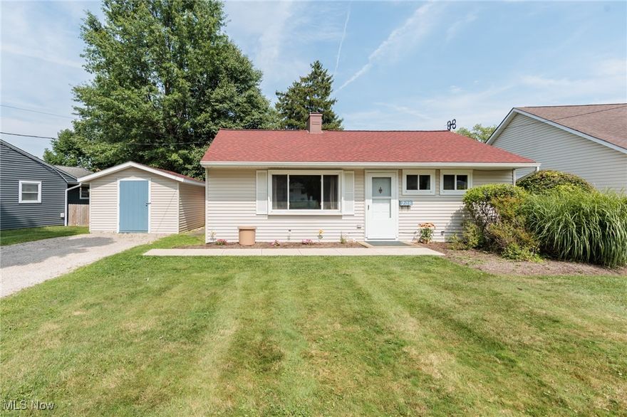 Welcome to 738 Spruce St, a charming ranch-style home located in the heart of Medina. This well-maintained 2-bedroom, 1-bath residence sits on a 0.23-acre lot and offers comfortable single-level living with central air conditioning and forced air gas heating. The home features a bright living room, a spacious kitchen with a cozy breakfast area, and a convenient laundry/mud room. Enjoy the privacy of a fenced backyard, a peaceful patio area, and a handy storage shed/outbuilding. With no basement and a slab foundation, this home is perfect for easy maintenance. Many updates including new roof 2019, new electrical 2023, new furnace/AC 2022, new fence 2024! Located close to local amenities and within the highly regarded Medina City School District, this property offers an excellent opportunity for first-time buyers or those looking to downsize. Schedule your private tour today!