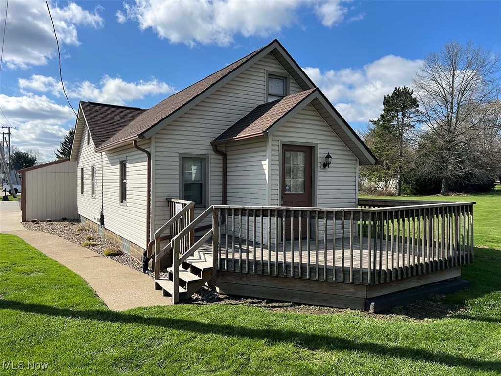 Attention investors and business owners. Opportunity presents this converted home with many great updates throughout, ready to be finished to your liking. Located in Plain Township, with good curb appeal in a high traffic count area, at the corner of Applegrove and Middlebranch, having R-2 zoning. Call Plain Twp. Zoning to discuss your intended use. Potential uses include: Walk-in coffee shop, Barbershop or Hair salon, Nail salon, Tattoo parlor, Pet grooming, Homeschooling/tutoring center, Catering, Mesotherapy location, Office space, Deli /Bake Goods, Wine Shop, Small meat market, Indoor Outdoor Farmers Market, Private offices, and more! The property is vinyl-sided, with a good front deck, and a large 4ft x 6ft sign out front for potential business exposure. Situated on approx. 8,000 sf corner lot, with a 2-car detached garage offering potential for additional income, as well as a nice, newly paved parking lot with 6 spaces. The property offers 808 square feet of a reconstructed open floor plan with a half bath. Updates include new insulated windows and blinds, all new breaker electric with recessed adjustable LED lighting, wires for speaker system and indoor ad sign, full alarm system, central air and heating systems, and city water recently hooked in with new hot water tank. Full basement with utilities, glass block windows, utility sink, and plenty of storage. Unfinished attic, approx. 400 sf offering additional storage. Don’t miss this opportunity in a good area with many potential uses. Call the listing agent with any questions or to schedule a private showing.