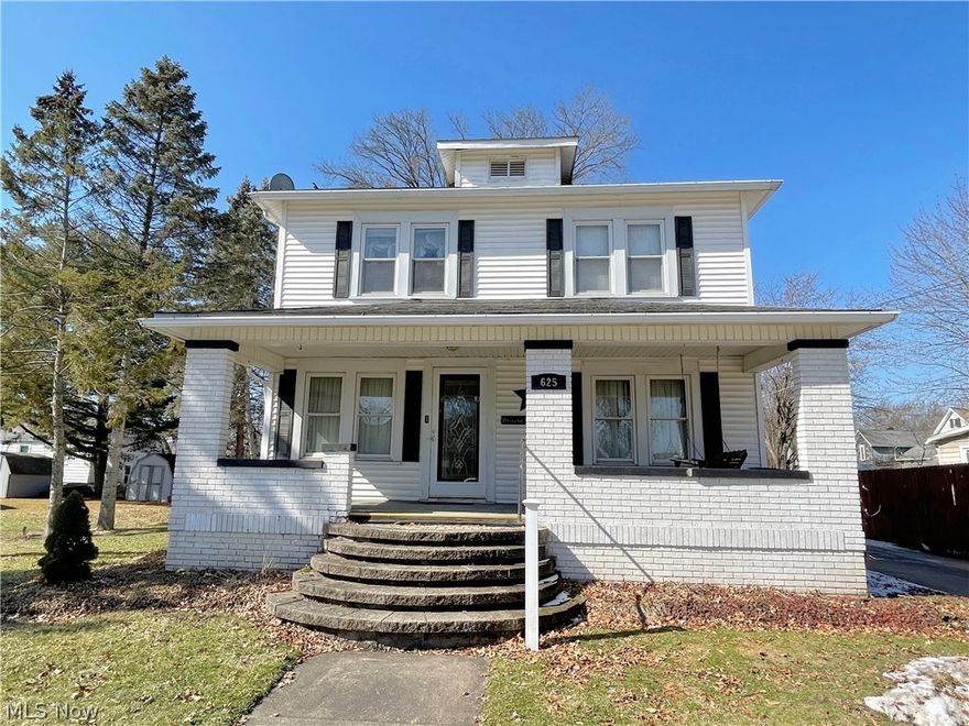 Move right into this three bedroom century home just minutes from local parks, schools, and dining.  Enjoy sitting out on your covered front porch on those soon to be perfect spring evenings, and when it gets too hot- hang out inside and stay cool with the central air.  No need to worry about taking your laundry down to the basement- first floor laundry just off of the kitchen.  Additional pluses are your paved driveway and double car garage.  Updates include new HVAC in 2019, and hot water tank in 2021.