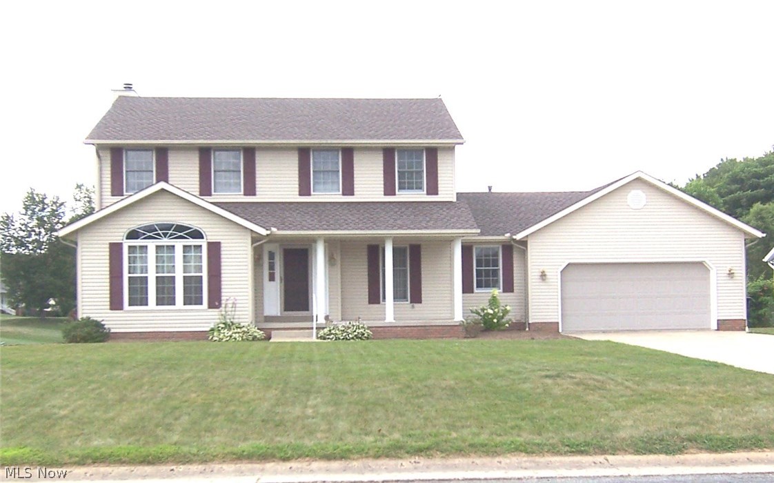 Welcome to this beautiful traditional colonial with a large front porch, fabulous fenced backyard with a huge tiered deck and above ground pool for summer fun! This home has been well-maintained & updated with a newer furnace, central air, roof w/complete tear-off, and most of the flooring on the 1st floor has been replaced with beautiful laminate flooring! The fully applianced oak kitchen has newer stainless steel appliances, a large eating area, and all appliances will convey. There is a formal dining room, a family room with a gas fireplace, and a formal living room. There is also a first-floor laundry and the washer and dryer are included. Sliding glass doors in the kitchen eating area lead to the deck & private backyard. AND, if you hurry, you will have time to enjoy lazy summer days in the beautiful 28' above ground pool! (Pool new in 2017)! There are three bedrooms upstairs. The large master bedroom has a walk-in closet and the bathroom has a shower and tub! The other two bedrooms are good sized and share another full bathroom. The lower level is finished with the 3rd full bathroom, another bedroom, and a rec room that walks out to the patio w/a gas grill and the backyard. There is also a storage area and a new sump pump! This home is move-in ready! The yearly taxes in Realtor.com are incorrect. The correct yearly taxes are $3745.42. The owner is offering a one-year America's Preferred Home Warranty for the buyer's comfort! Don't hesitate - call for your appt today!