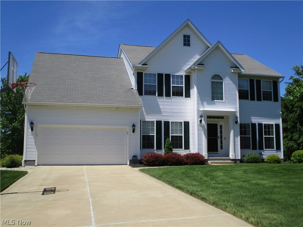 Welcome to this meticulously maintained home, everything you’re looking for is right here! As you this center-hall colonial ,it’s two-story foyer welcomes you. To the right is the living room and formal dining room with a beautiful tray ceiling. To the left is a first floor office/den and a convenient half bath. Walk into the spacious open kitchen featuring gleaming hardwood floors, center island , Corian counters , ample cabinets ,a walk in pantry and small desk area. Newer stainless appliances, eat in dining area with skylights leads out to the back deck. Step down into the spacious family room with its gas fireplace and large windows for natural lighting and newer carpet . There is also a first floor laundry room with ceramic tile and plenty of cabinets. Upstairs enter the large master suite with its vaulted ceiling ,walk in closet. The en suite bath has dual vanities, granite counters, corner soaking tub and separate shower. Three more bedrooms and a full bath with granit
