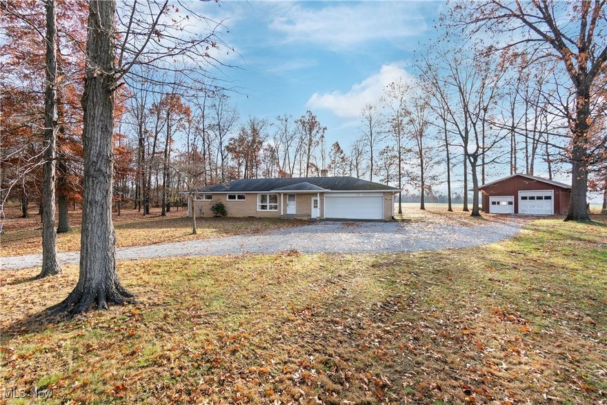 This solid brick ranch situated on over 2.5 acres in Waynedale LSD offers comfortable one-floor living. Inside, you’ll find 3 bedrooms, 2 full bathrooms, and an updated kitchen with fresh flooring that extends throughout the main level. The dining area features a cozy wood-burning fireplace and sliding glass doors that open to a large concrete patio overlooking a beautiful backyard with mature trees. The full basement provides laundry, abundant storage, and the potential to be finished for additional living space. An attached oversized garage plus a detached pole building offer plenty of room for vehicles, equipment, or hobbies. Well & septic, natural gas heat. Call today for a private showing!