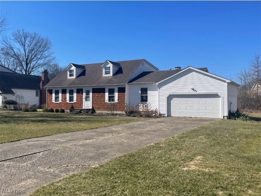 Spacious Cape Cod. Master on first floor. Features living room, formal dining room, eat in kitchen, 2 full baths, and 2 bedrooms upstairs. Full basement. Electric dryer with gas hookup. 2 car attached garage with opener.