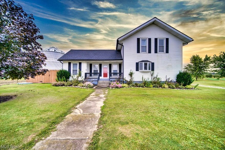 Nestled in a picturesque setting in Amherst Township, this beautiful 3- bedroom, 2 bath colonial style home is a testament to timeless elegance and modern comfort. The farmhouse chic interior creates an inviting atmosphere that seamlessly combines rustic charm with contemporary convenience. Recent renovations have breathed new life into this property with new carpet adding warmth and comfort, new siding, and a brand new roof that's under a year old. Cozy in for some front porch seating or relax on your patio with a fire in the evenings.