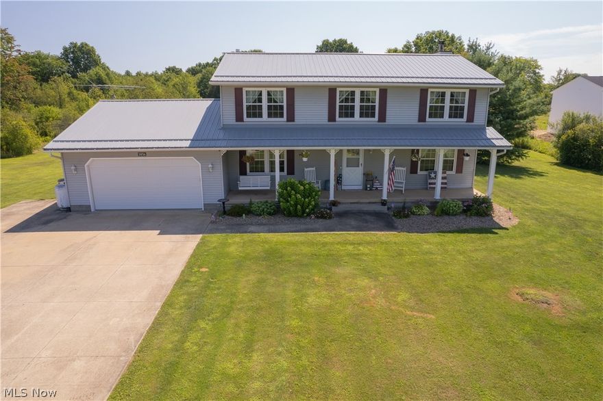 This property is more than just a home; it's a lifestyle. Whether you're looking for a peaceful retreat or a place to entertain, this colonial has it all. Nestled on a serene 5.03-acre lot, this captivating 4-bedroom, 2.5-bath colonial with a 2-car attached garage offers the perfect blend of classic elegance and modern amenities. From the moment you drive up the long winding driveway and past your very own private (stocked) pond, you will fall in love! The inviting front porch complete with a classic swing, is just the beginning of the outdoor charm this home offers. Welcoming foyer leads to a spacious living room with a woodburning FP (which has the option of being converted to propane if you wanted to), a formal dining room perfect for gatherings, and a cozy family room with large windows that provide stunning views of the pond. Your well-appointed kitchen boasts modern appliances, ample counter space, and beautiful cabinetry. The adjacent breakfast area has sliders that lead to your backyard oasis. Conveniently located off your kitchen you will also find your first-floor half bath and spacious laundry room. The second floor features your luxurious master bedroom with an en-suite bath and walk in closet as well as 3 additional bedrooms and an additional full bathroom. The full, partially finished basement includes a spacious recreation room and your fitness area. This versatile space adds significant living area, ample storage space and endless possibilities for family fun and entertainment. Step outside and relax on your large trex deck overlooking your refreshing 27 foot above ground pool with pool deck (which is heated) or gather around the firepit for the cozy evenings under the stars while watching the kids play on their very own playground area. This home has a warm and inviting atmosphere that’s perfect for creating lasting memories with family and friends.. Don't miss the opportunity to make this your forever home! A list of updates is provided in the home