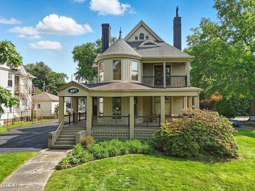 Once in a lifetime opportunity to own a piece of Akron history. This historic home has only had three owners since its inception in 1890, which was built by Sam Miller of Mohawk Rubber, who was married to the daughter of the late F.A Seiberling. This amazing mansion of it’s time features original, meticulously hand-crafted woodwork, trim, and incredible details throughout. Stunning lead glass windows, 9 ft ceilings with solid crafted 8-foot doors and glass knob handles. Although it’s over 130 years old, the condition is incredible and preserved. Current use is law offices, which currently accommodates three businesses with the potential for 4-10 within the 3-story construction. Just imagine the possibilities here with a wide array of zoning options. Many updates, such as the electrical, plumbing, heating, and main systems, have been completed. This West Akron location is so convenient that downtown Akron is merely minutes away and loads of local restaurants, banks, and stores walking distance in the surging Highland Square district. Parking will never be an issue here with 30+ newly stripped parking areas and a 3-car garage for additional potential income revenue. Let us think about Airbnb, a restaurant, retail, professional offices, and even the ability to convert back to a residence with your office within. The age of the building is subject to verification