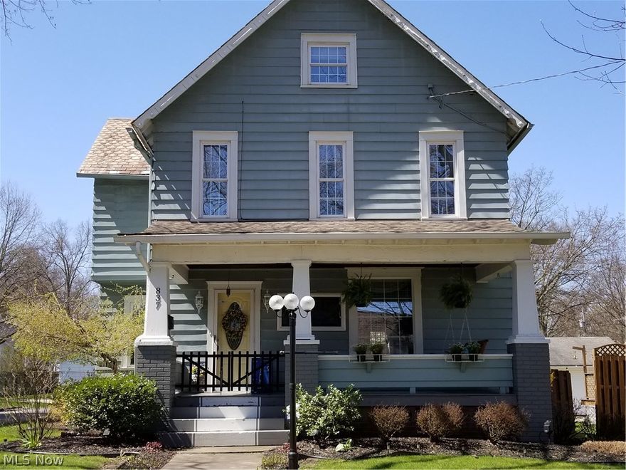 Gorgeous 3 Story Colonial home - lots of living space - lots of updates - loads of charm!  Home features 1st floor laundry/mud room, Kitchen with wood laminate flooring, all appliances & custom made breakfast bar.  1st floor full bath (tub/shower), 1st floor office with attached desk.  Formal LR with brick fireplace (gas), Formal DR with French doors to large private deck.  2nd floor has 3 BD's & full bath with corner shower stall & newer vanity.  3rd floor has 4th bedroom plus unfinished area for storage.  Newer vinyl windows throughout (25), C/A with booster to 3rd floor, New light fixtures, 10 ft ceilings, Front covered porch, back fenced yard, New HWT, 2 car detached garage.  The sellers have spent time & money updating this gorgeous home.