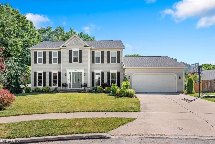Exceptionally updated 4 bedroom colonial available in the Woodridge School District!  Enter through the welcoming foyer flanked by a private office and formal dining room.  Down the hall you'll find a stunning remodeled eat in kitchen with sliders out to a brand new stamped concrete patio. The light filled kitchen opens to a spacious family room with a gas fireplace. Additionally there is first floor laundry and a half bath off the attached 2 car garage.  Upstairs are 3 generously sized bedrooms, a very spacious hall bath and a huge primary suite with walk in closet and remodeled bathroom.  Incredible finished basement with a half bath adds tons of finished space to use and enjoy. Fully vinyl privacy fenced yard overlooking woods at the far back corner of the development allows for a serene backyard oasis.  This house has has it all.  Dont miss it! Roof-2015, Basement waterproofing-2013, Bathrooms remodeled-2017, sump pump-2022, dishwasher-2022, poured concrete patio-2021.