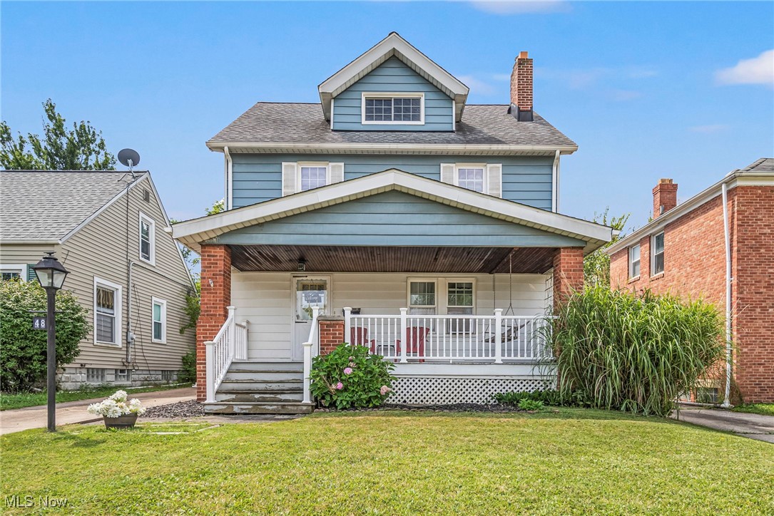 An absolutely charming Colonial located near the heart of Bedford with over 1800+ square feet of living, 3 beds, 1.5 baths, and so much more to offer. Step inside this charming home after relaxing on the welcoming front porch, perfect for enjoying a cup of coffee, relaxing after a long day, or greeting neighbors. You’ll be greeted by a warm and inviting living room with white oak engineered hardwood flooring. You can enjoy the fireplace on cold days and the unique built-ins on either side. The expansive eat-in kitchen boasts ample counter space and plenty of cabinetry. Have your meals and overlook your beautiful backyard through the sliding glass doors. Plenty of updates throughout, including the full bath - new shower wall, bathroom fan, paint, and the beautiful walkout balcony has also been updated and redone. Outside, the detached garage has been completely renovated with a new roof, This beauty is ready for its new owners, make your appointment today!