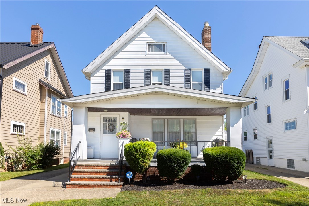 Meticulously cared for home. Mrs. Clean lives here! Long time owner of over 50 years. Preventative maintenance has always been a priority, staying ahead of anything necessary. Since buying the home they replaced the garage and professionally waterproofed the basement along with replacing the HVAC and regularly having it serviced. Chimney was tuck pointed and roof in good condition. Large master bedroom and 4th bedroom is finished attic. Half bath is in basement with stand up shower and toilet. Basement Sanitary sink is located right next to washer and dryer and directly outside of half bath Adorable eating area in kitchen and kitchen appliances stay along with washer and dryer. Lovely back yard to enjoy or sit outside on the beautiful front porch. Excellent location in Western Lakewood within walking distance to restaurants and shopping, just minutes to Downtown Cleveland with fast access to highway I-90. New owner can immediately move-in and take their time making any cosmetic updates as they want. Pleasure to show. Owner has never used the fireplace but changed the liner when updating the furnace.