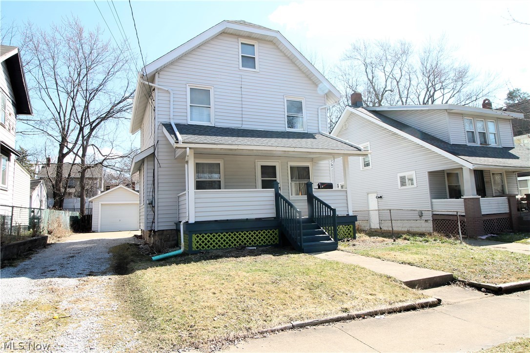Welcome to this three-bedroom, one full bath colonial home. There is a great covered porch for you to sit out and enjoy! Come on into the living room, dining room that offers built in shelves, ceiling fan, newer windows, new carpet, and freshly painted throughout the home. The large bright kitchen has plenty of cabinets, counter space, refrigerator, stove, dishwasher and ceiling fan. Upstairs you will find three bedrooms that have been freshly painted, and one full updated bathroom. The finished attic is great for storage, or another bedroom, playroom etc. There is a one car detached garage and a fabulous backyard.