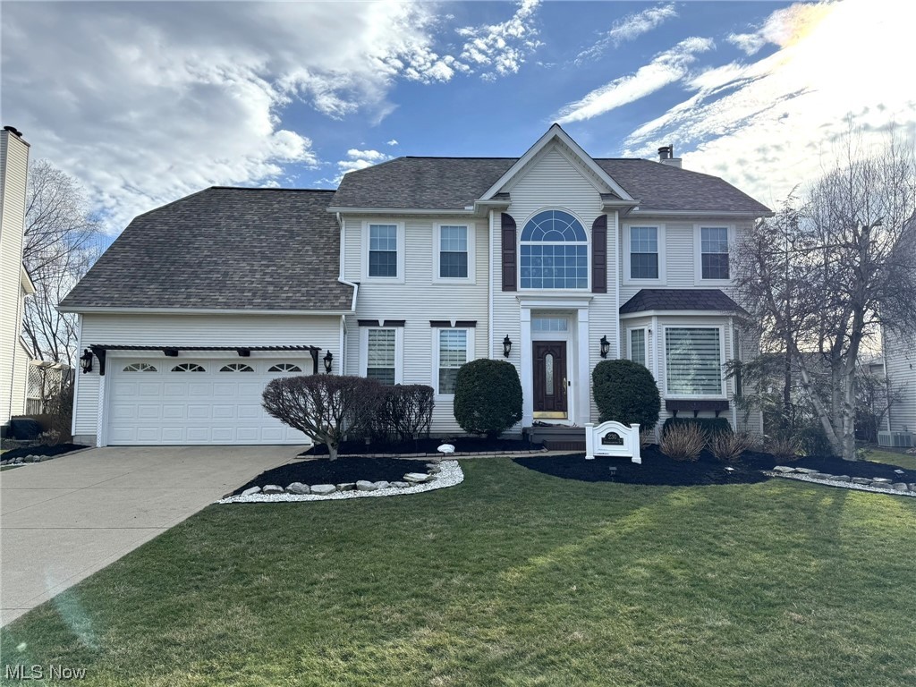 Welcome to 230 Bridgehampton Drive. As you pull into the driveway, notice the high-end roof and gutters, including the new leaf guards. The beautiful professionally landscaped yard pulls you in. As you enter the house, the open and bright foyer with a lovely staircase invites you in. The dining room with high-end finishes is perfect for nice dinners. Move forward into the remodeled kitchen with large breakfast bar and roomy pantry, great for preparing dinners and get-togethers. The family room is spacious and cheery with a wood-burning fireplace that is perfect for those chilly days and evenings. For those working from home, the office is set up to accomplish your needs. For relaxation, the newly redone 20’x20’ Trex deck will surely do it. You can enjoy your private wooded backyard with a glass of lemonade. This beautiful home has it all, move-in ready, extremely clean, all situated in lovely Medina City, just take your shoes off and welcome home!
Updates to note:
Gutter leaf filters March 2023
18 yards of river rock with fabric in rear flower bed May 2023
Updated 20x20 deck with Trex August 2022
Bosch dishwasher June 2022
LVT on basement floor May 2021
Main floor flooring November 2017
Roof and gutters (including shed) May 2017
Kitchen cabinet update November 2017
Windows May 2015