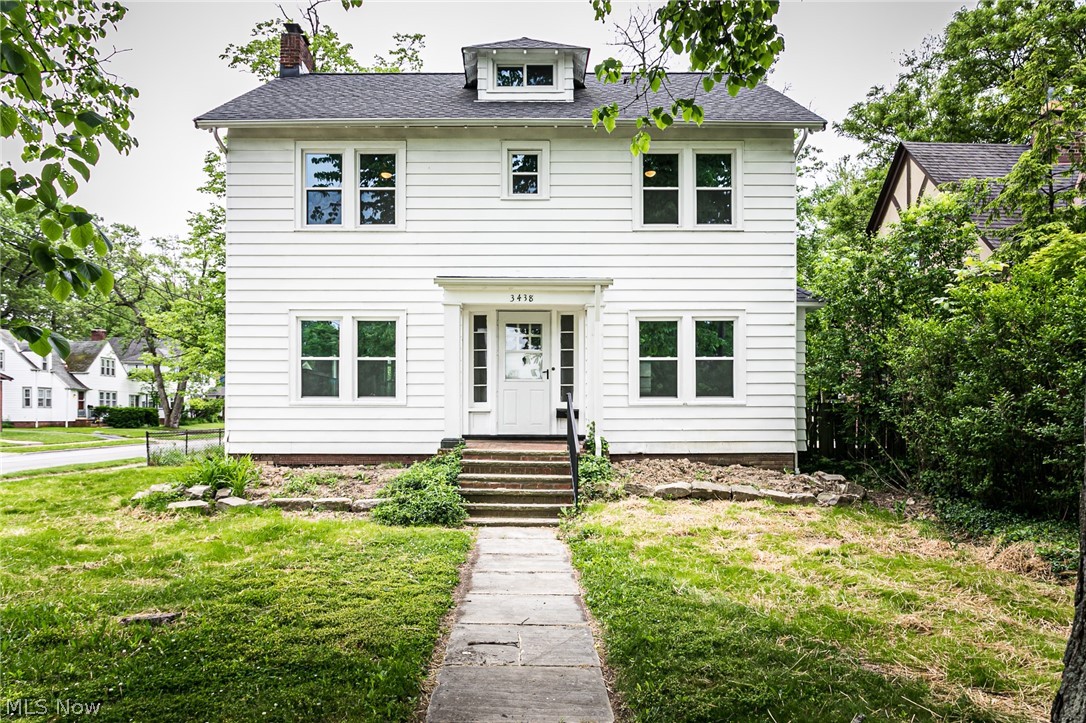 Great Opportunity to call Cleveland Heights your home. Located at only a couple blocks of restaurants, coffee shops and retail. This Colonial home features some updates such as newer mechanicals, newer windows, freshly painted and new carpet in the spacious living room, and in the partially finished attic, which has a bonus room that can be used as storage or get your finishing touches. The kitchen has nice newer espresso cabinets and a light neutral countertop. The dining room, staircase and bedrooms have original refinished wood floors. Clarendon Rd., holds a street award designated by Cleveland Heights Community Improvement Award. It is priced to sell, being SOLD AS IS, seller will make no repairs. See the 3D virtual tour & schedule a private showing today!