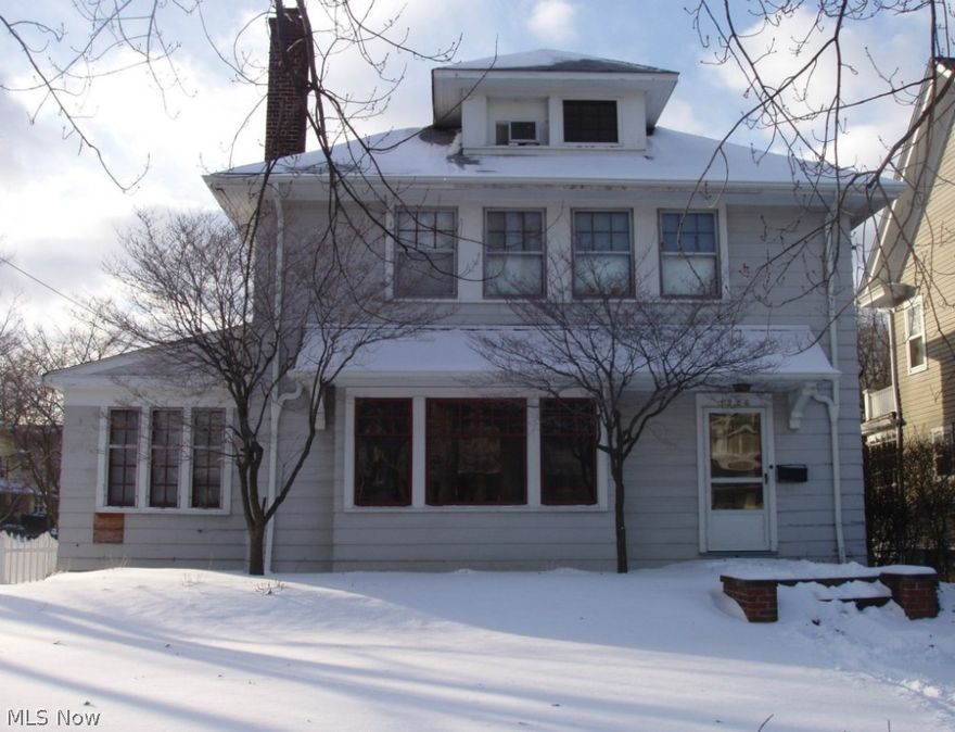 Beautiful, classic Lakewood home. Gorgeous wood and glass work. Bonus rooms on first and third floors for your gym or office. Double doored entries in front foyer and rear mud room. Big brick fireplace. Second floor laundry room. Furnace has been serviced every year. Large corner lot partially fenced. All waiting for you to make your own. *This property has been partially remodeled. Buyer will be responsible for any desired finishing work, cosmetic repairs or any lender required improvements.