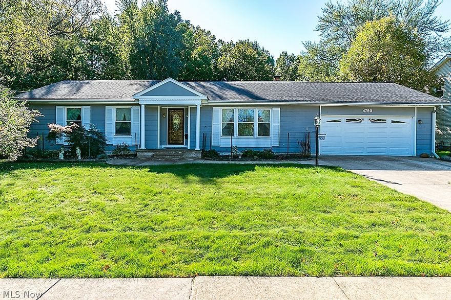 Enjoy one floor living at its finest in this HARD TO FIND 4 BEDROOM Ranch home with two Full baths. Great floor plan! Spacious Kitchen with plenty of cupboards and counterspace opens up to the Family room with a pair of sliders that take you out to your newer deck overlooking your beautiful, private, parklike yard. The Living room is in the front of the home and flows into your Dining room area. Large Master Bedroom with Ensuite, another full Bath and 3 more spacious Bedrooms all with ceiling fans. First floor Laundry room with washer and dryer that stay! The HUGE full Lower Level is open and empty just waiting for you to use for storage or to renovate to create additional living space that can be used as a Recreation room, Play room, Office - you choose! This home offers newer windows, roof, front door, storm door, garage door & deck. One year warranty included!