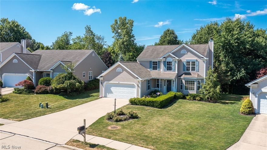 Newly listed 4 bedroom colonial with wooded view on a quiet cul-de-sac street!  Enter this sparkling clean home from the covered front porch and you'll be impressed with all it has to offer!  Formal living with a bay window and dining rooms, large eat-in kitchen with island has loads of cabinets and counter space which overlooks a spacious family room with fireplace and a convenient laundry room on the 1st floor! The spacious master suite is complete with a walk-in closet and its own luxury bath with tub and shower! Well maintained in and out, newer furnace-central air-hot water tank in 2019, stove and microwave in 2021! The oversized garage provides handy additional storage space for mower gardening tools! The private lot abuts 2 1/2 acres of neighborhood greenbelt in Pebble Creek Preserve North complete with a large deck and concrete patio!  Don't miss gem, see today!