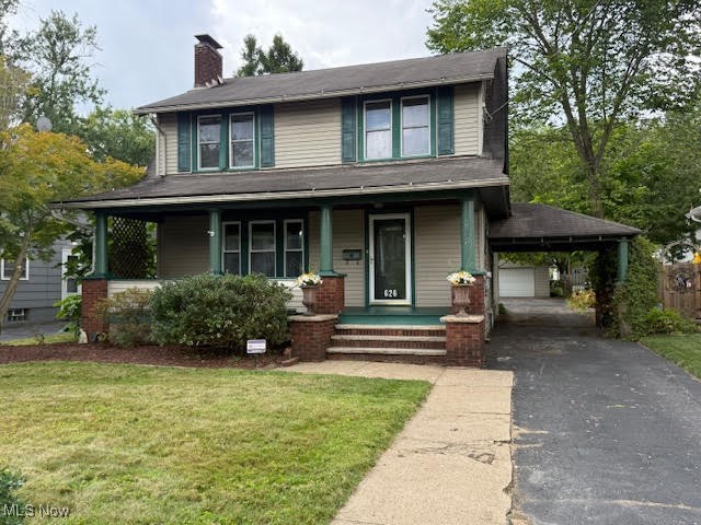 Welcome Home! This charming 3 bedroom, 1.5 bath home is full of character and ready for its next chapter. Enjoy your mornings on the inviting front porch, perfect for coffee or relaxing on summer days. Inside, the family room with a cozy fireplace an built-in features adds warmth and style. The spacious rear addition provides a large kitchen with abundant counter space and cabinetry- ideal for cooking and entertaining. Upstairs, you'll find three comfortable bedrooms and a full bath, plus a versatile space with potential to create a private master suite. Step out back to the covered porch, perfect for family gatherings and cookouts. An oversized 2 car detached garage offers plenty of storage and convenience. Don't miss the opportunity to make this home yours!