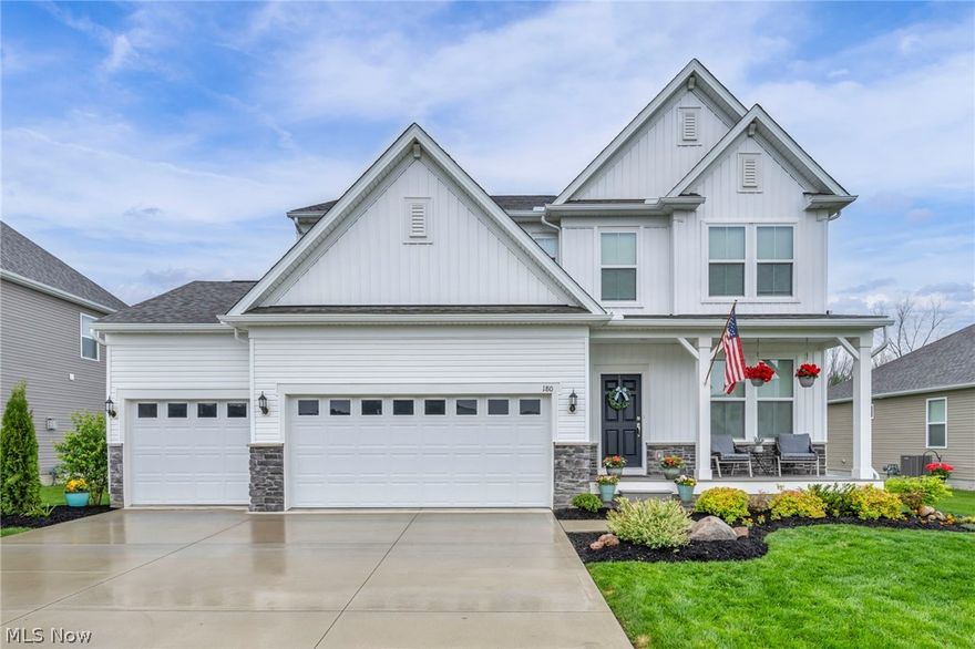 **Stunning 2023 New Construction in Wadsworth — Loaded with Upgrades!**

Why wait to build when this meticulously upgraded 4-bedroom, 3-bathroom home is ready now? Packed with premium finishes, this Wadsworth gem offers the perfect blend of elegance, comfort, and modern living.
Step inside and notice the craftsmanship — wainscoting, cased windows, oversized baseboards, crown molding, and wrought iron railings set the tone throughout. The great room features a stunning floor-to-ceiling fireplace, and a flex room with French doors is perfect for a home office or formal dining.
The kitchen shines with upgraded countertops, herringbone stainless backsplash, cooktop with exhaust hood, under-cabinet lighting, and self-closing cabinetry — all tied together with a brushed nickel package. A mudroom with integrated bench adds everyday function.
The oversized primary suite boasts a tray ceiling with crown molding and a spa-like en suite with garden soaking tub and frameless tiled shower. All bathrooms feature upgraded countertops.
Entertain effortlessly with a Sonos first floor audio system with exterior speakers, then step out to your 12×22 synthetic deck with accent lighting overlooking a tree-lined lot with professional landscaping and established flower beds.
The finished, drywalled garage includes hot and cold water. Five ceiling fans, upgraded carpet padding, and a high-efficiency gas water heater complete this exceptional home. Just move in and enjoy!