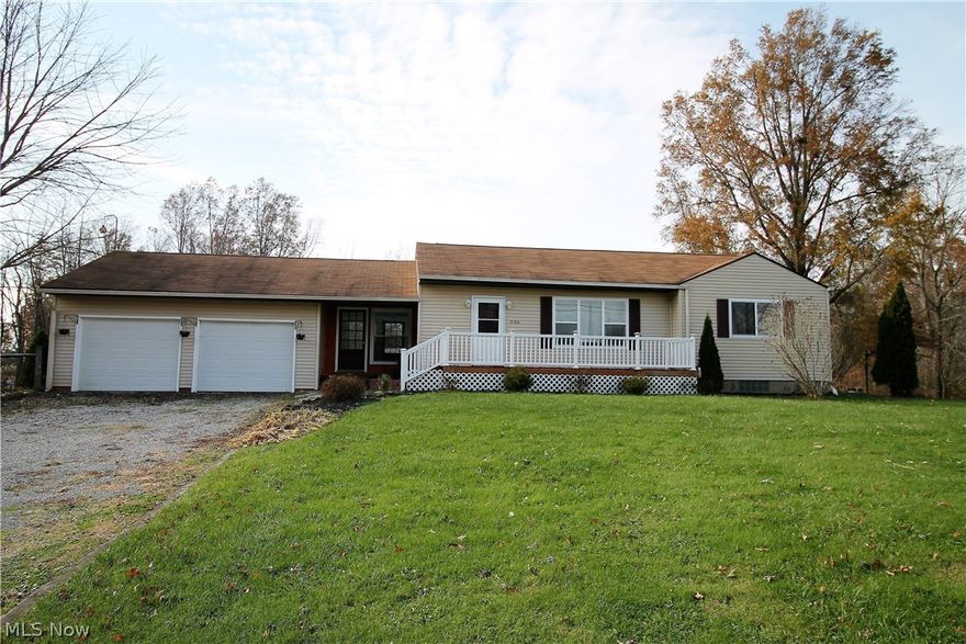 Welcome to this home for all seasons! This charming remodeled ranch offers so much space with three bedrooms and two full baths. All you have to do is move in! Come on in from the front porch to the cozy living room which has wood floors underneath the carpet and a huge window to let all that natural light shine through. The living room is open to the eat in kitchen and the kitchen which flows to the open great room. The large, spacious kitchen has a new fridge and stove, abundant of cabinets and counters, a large window over the sink to again offer sensational sunlight through. The great room has built in shelves, cabinets and a slider to the picture perfect backyard which has a deck, large outbuilding, and yards of yard! The three bedrooms with plenty of closet space and two full bathrooms finish the main floor. The finished lower level offers so much room for entertaining etc. with a gas fireplace, built in shelves, recessed lighting, remodeled laundry room, new windows, and waterpr