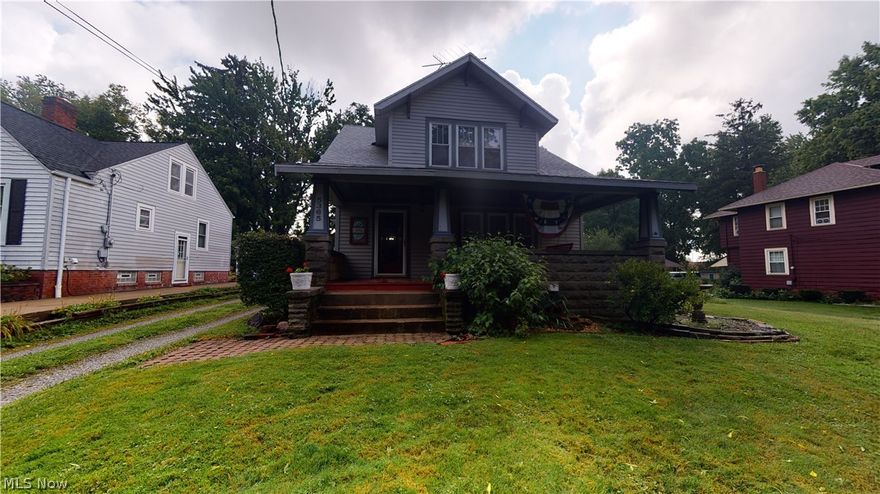 Wonderful Charm! You will love the warmth and charm that this home has to offer. The minute you pull in you will see the inviting front porch! The first floor is complete with a large living room, dinning room, kitchen, bedroom and a updated full bathroom. You will love the beautiful hardwood floors, crown molding, built ins and wood burning fireplace. The second floor has three bedrooms and a full bath. This home also has a full basement. In the backyard you have a wonderful covered back deck with stone patio and a 2.5 car garage. Some updates include: roof (2020), HE furnace (2012), Windows (2010), electric panel (2012) and hot water tank (2020). Make an appointment to see this home today.