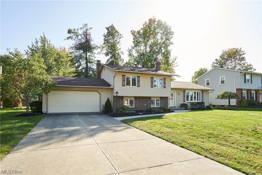 Welcome to this meticulously maintained split-level home, same ownership since 1980! 3 bedrooms, 2 full baths. This charming property displays an inviting, timeless charm with its amazing curb appeal. You'll be greeted by the warm, sunlit living room featuring a large bay window that provides plenty of natural light. The good-sized eat-in kitchen offers ample cabinet space. A formal dining area for enjoying family meals and entertaining guests. The family room is a cozy space with a floor-to-ceiling brick fireplace, perfect for creating lasting memories with loved ones. The bottom floor also includes a convenient full bath, laundry area, and a mudroom. Moving upstairs, you'll discover the master bedroom along with two more well-appointed bedrooms, all served by another full bath. An amazing space awaits at the back of the house, where you'll find an enclosed porch with walls of windows, providing great views of the property and creating the ideal spot for relaxation. Oversized two-car garage and a beautifully landscaped backyard, perfect for outdoor enjoyment. A handy shed is included for extra storage. All appliances are included and a home warranty is provided for peace of mind. Fantastic location near parks, shopping centers, and major freeways. Nestled on a quiet cul-de-sac street, this property offers the perfect setting for a peaceful family life. Don't miss out on this incredible opportunity to make this home yours. Schedule a showing today!