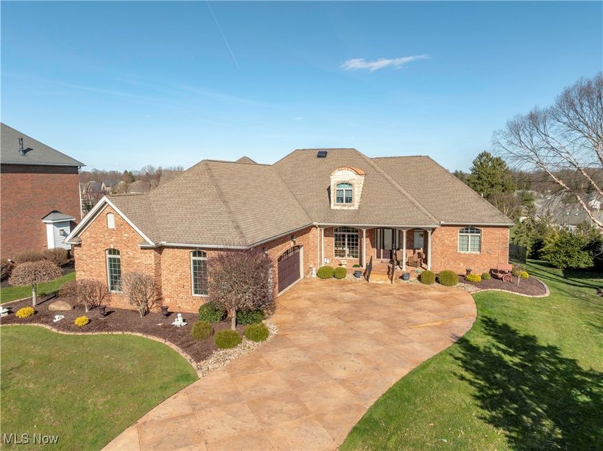 Luxury Custom-Built Ranch Home – Resort-Style Living at Its Finest
Prepare to be impressed by this extraordinary custom-built all-brick ranch, completed in 2005 and meticulously upgraded with high-end finishes and premium amenities. Featuring 5 bedrooms, 4.5 bathrooms, and an expansive open layout, this residence blends timeless craftsmanship with modern luxury—perfect for buyers seeking elegance, comfort, and unforgettable indoor–outdoor living.
Property Highlights
• Custom-built all-brick ranch (2005)
• Saltwater in-ground pool with electric heat pump
• Permanent outdoor lighting system for year-round elegance and nighttime ambiance
• Custom stamped-concrete driveway coating & stamped patio deck coating
• 5 bedrooms | 4.5 bathrooms
• Andersen UV-protected windows throughout
• 8' doors and wide doorways on main level
• Cherry wood trim, cabinetry, and millwork
• Geothermal heating & cooling (2-zone; approx. 2 years old)
• 80-gallon hot water tank (approx. 4 years old)
• 13-course block basement
• Heated 3-car garage with hot & cold water
• Fully fenced backyard