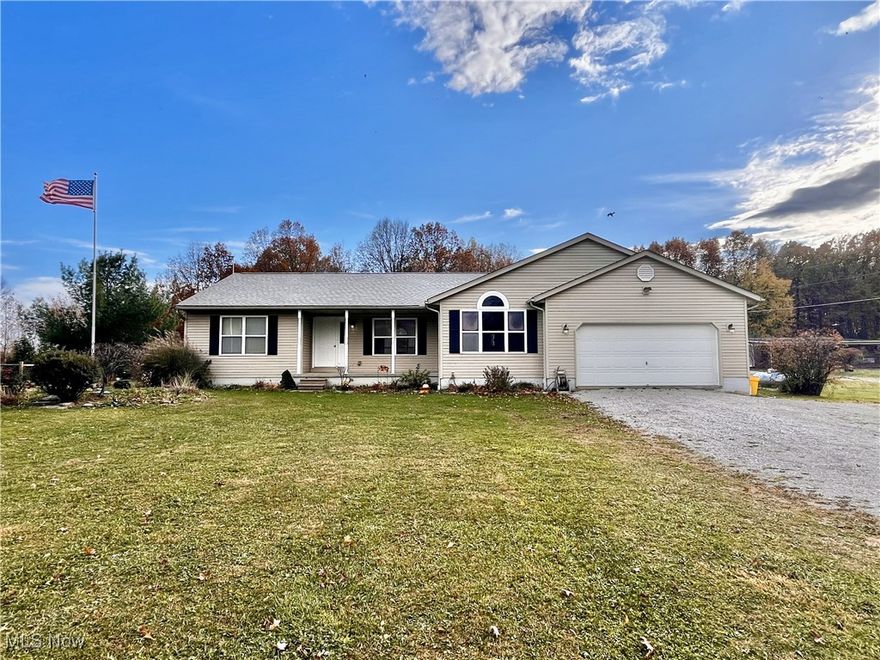 Nestled in the peaceful countryside of Sullivan Township, this 3 bedroom, 2 bathroom ranch home sits on 5 picturesque acres, offering the perfect blend of privacy and open space. This home has been designed with an inviting open floor plan with ample natural lighting throughout the spacious living areas. The heart of the home is the eat in kitchen which includes tons of cabinetry, stainless steel appliances and a convenient kitchen island/breakfast bar that overlooks the spacious living room- perfect for entertaining. Just off of the living room provides a perfect spot to get cozy by the pellet stove, relax and enjoy the scenic views or head outside with the direct access to the patio! The primary suite features a large bedroom with attached bathroom complete with walk in closet, stand up shower and jacuzzi tub; while two additional bedrooms are thoughtfully positioned and share a full bathroom on the opposite side of the home. Outside, a large storage building completed with loft and a lean to, offers plenty of extra storage, equipment, hobbies or a workshop. New roof 2022, new stove 2024, new hot water tank 2022. With this homes serene setting and modern comforts, this is the perfect place to call home!