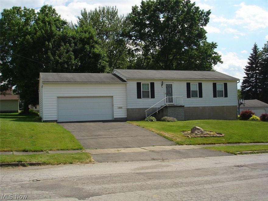 Nice 3 bedroom aluminum sided ranch features living room, eat in kitchen with appliances, full basement, newer furnace and hot water tank, glass block windows in basement.  Replacement windows, 2 1/2 car attached garage with opener (23 x 20), deck off kitchen (20 x 13), central air, extra lot 40 x 150.