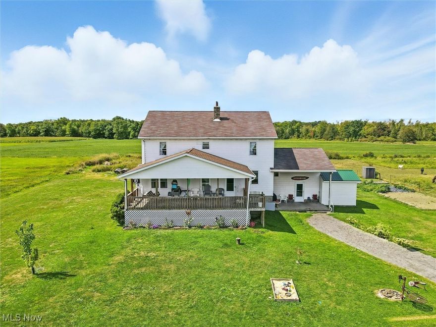 Spacious Six bedroom home offering approximately 2,800 Square feet of living space situated on 34 acres in a private country setting. Property includes a 54'x32' barn with eight stalls, an additional 5,400 square foot barn with cement floor. An outbuilding
for garden storage, a chicken coop. A historic ice house is also located on the property. A unique canning room in the basement to store all your canned goods. Exterior features include a covered front porch and wood decking, providing ample space for outdoor enjoyment.  This property offers extensive opportunities for equestrian use, hobby farming, or recreational living in a peaceful rural environment.