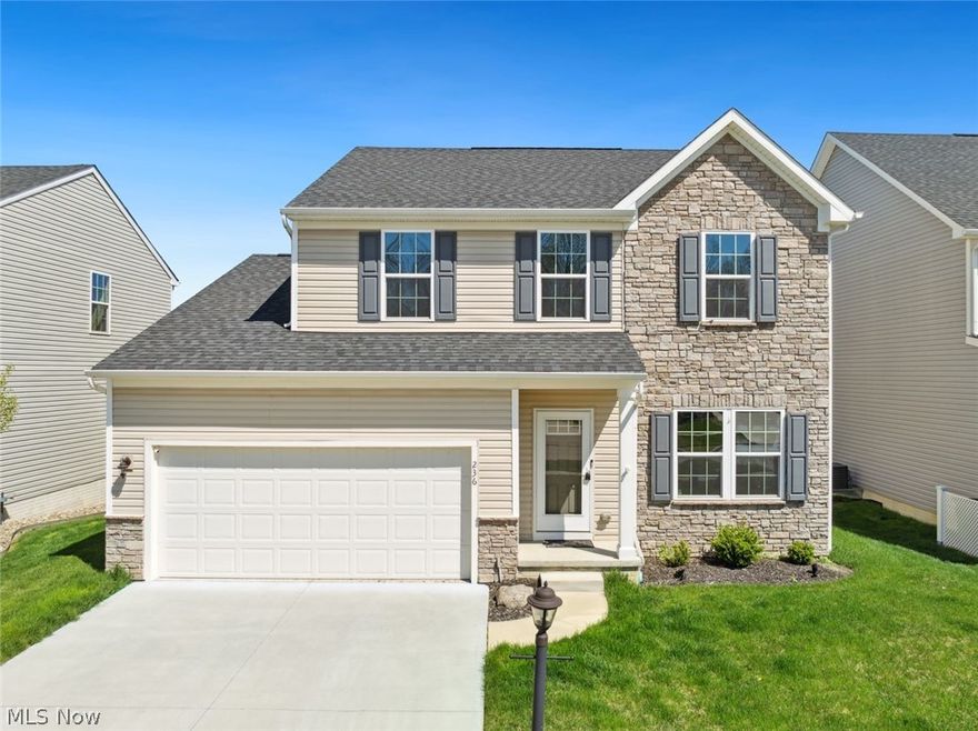 Great Location and Move in ready!! This Charming Partially stoned front colonial is tucked back in one of Berea's most desirable neighborhoods. The home owner spared no expense when building this home. Open floor plan with 9 ft ceilings, Vinyl planked flooring, surround sound, upgraded kitchen with 48inch cabinets, tile back splash, granite counter tops, and stainless appliances. First floor laundry with that includes stainless front load washer and dryer.Primary suite is spacious in size and includes a walk-in-closet, extra tall shower, and dual sinks. 2 additional bedrooms and loft area complete the second floor. The Lower Level is a great space for movie night, play room or man cave. Stamped concrete patio offers a lounge area around the firepit and generous seating area for cookouts. Private wooded backyard. This home won't last!!