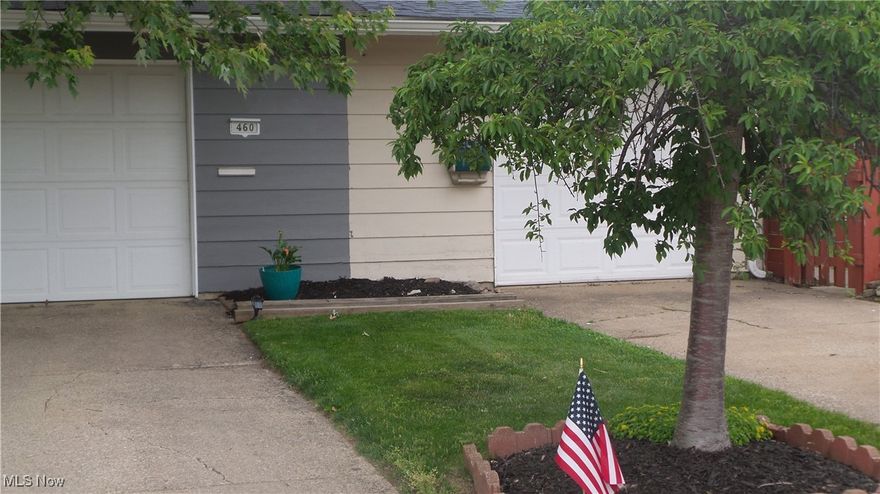 MORTGAGE CHEAPER THAN MOST RENTALS! Listing agent will provide 1 yr warranty with accepted contract if accepted by 9-21-2025. This half duplex ranch home is cozy and updated.  Garage is in front of the home, enter thru the gate to a nicely landscaped, fenced in yard.   The garage has a back door so you never have to worry about the outdoor elements. Relax on your covered patio area.  Enter into the home to a large Open Floor Plan showcasing the Living Room, Kitchen and Dining area are all visible from any area and in 2025 a new LTV floor was installed.  All Kitchen appliances will stay and for quick casual dining you will enjoy the Breakfast Bar.  There is an area in hallway that could be used as spice shelfs.  Going down the hallway, which also has the new LTV flooring, you will be lead to a full bath, completely redone in the last few years, and a laundry room that houses the furnace/A/C and H2O.  The Washer and Dryer can stay with the home if you choose.   Three very good size bedrooms with large closet space and new carpet installed in April 2025.  Each bedroom has a new ceiling fan/light with remote.  The roof and gutters are only a few years old and there are gutter guards.  Interior doors are six panel doors thruout.  Many updates in this home since March 2025.  This is the ideal home if you don't want to waste your money in rent, you a first time homeowner, downsizing and don't want condo restrictions!  There is an annual HOA fee of $395 that enables you to go a short distance to a pool and playground and picnic area in the Bluegrass subdivision.  But if you'd like to stay home and play, a fully fenced in yard is there for you.  This community is so close to Metroparks, Shopping and Healthcare services.  Come and check this home out at your earliest convenience.