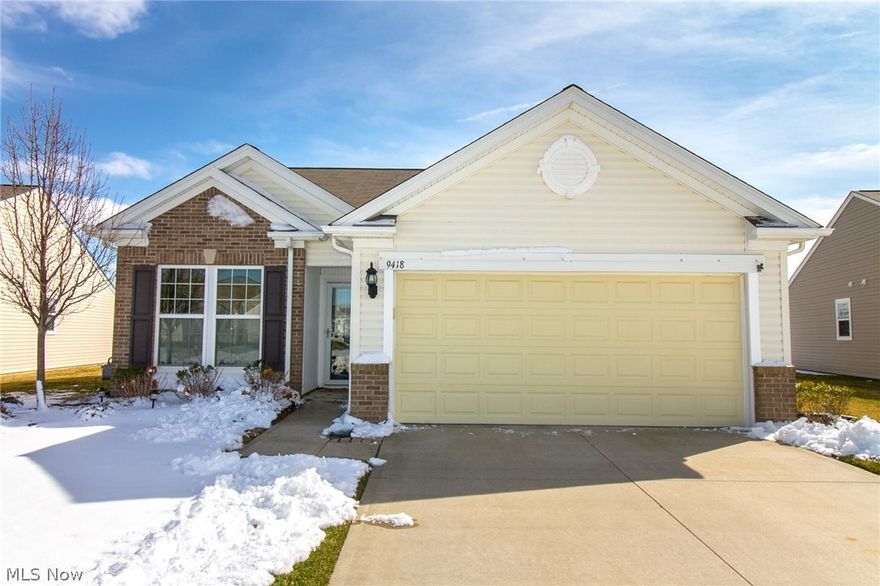 WOW!! Stunning Pioneer Ridge 'York' Model!!in North East Ohio's Premier 55+ Active Adult Lifestyle Resort Community! This Lovely Home is loaded w/Beautiful Upgrades galore!! Partial Brick Exterior Facade! Beautiful Foyer Entry w/ Attractive Wainscoting!! Gorgeous Maple Kitchen w/ Upgraded Cabinetry! All Appliances! Granite Countertops! Recessed Lighting! Sun Room w/ Hi-lofty Ceilngs!! Custom Pleated Shades throughout Home! Pampered Bedrooms! Sparkling Baths! Luxury Master Suite w/ Pretty Owners Bath & Huge Walk-in-Closet! Pretty Ceiling Fans Through-out! Full-Size Laundry Room w/ Washer & Dryer Included! Lush Landscaped Yard w/ Irrigation System & Handsome Relaxing Paver Patio w/Custom Retractable Awning you'll truly Appreciate!! Overlooks a peaceful serene setting on a Prime Lot!! Large Spacious Insulated Garage w/Water avail!  Move-In Ready just waiting for YOU!! Plus+ Enjoy the 14,000 S. Ft. Community Lodge w/ Indoor & Outdoor Pools! State of the Art Exercise Facility! Staff Full-ti