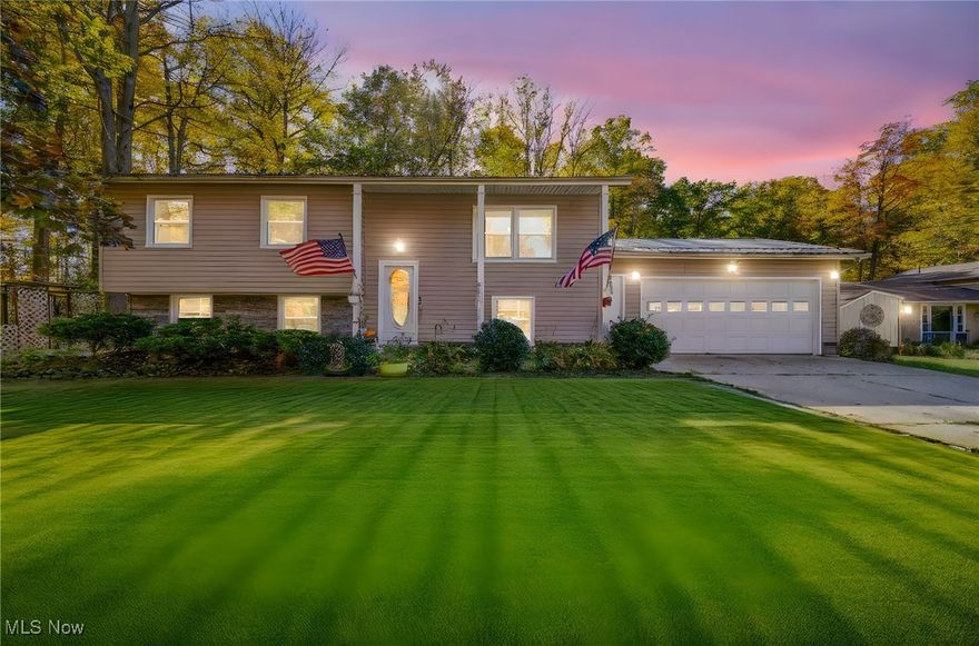 A Peaceful Retreat on Glenwood Drive in North Kingsville, Ohio. Tucked away on a quiet cul-de-sac, this inviting split-level home offers a perfect balance of modern updates and everyday comfort. With four bedrooms and two full bathrooms, it provides versatile spaces to suit a range of lifestyles. The heart of the home is a beautifully updated kitchen featuring stainless steel appliances, ample counter space, and a practical layout ideal for cooking and entertaining. Just beyond, a bright three-season room with a gas fireplace creates a warm, relaxed atmosphere for gatherings or quiet evenings. Care and attention to detail show throughout-recent improvements include new siding, newer windows, a whole-house generator, and a hot water tank less than three years old. The lower level includes dual sump pumps with a battery backup and humidifier for year-round comfort and protection. Outside, enjoy a truly serene outdoor environment. The landscaped yard showcases garden beds, a calming water feature, and a spacious deck perfect for outdoor dining or relaxation. A charming gazebo, dedicated workshop with pellet stove hookup, and a newer storage shed add even more functionality. The fenced area provides versatility for recreation or pets.
Located close to local parks, shopping, and Lake Erie's shoreline, this home offers a wonderful blend of privacy and convenience. The sellers have relocated out of state for new opportunities and have maintained this property with great pride and care.
