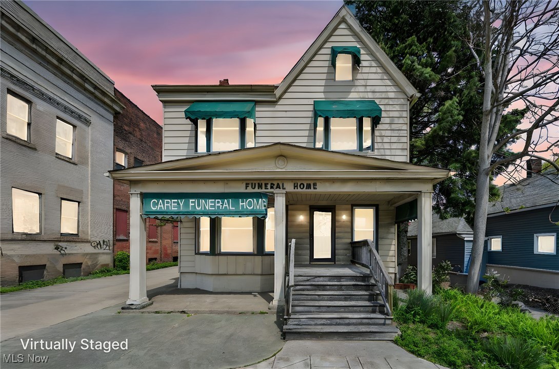 Prime Commercial Investment Opportunity in Rapidly Redeveloping Corridor! Unlock the potential of two adjoining commercial properties on a high-visibility corner in the heart of Cleveland’s exciting redevelopment zone. Welcome to 6318 Lorain Ave, formerly home to the long-standing Carey Funeral Home. This landmark 3,090 sq ft colonial-style building offers a versatile mix of commercial and residential space. The first floor houses the former funeral home with spacious rooms and two full baths, while the upper level features a full living area complete with four bedrooms, a living room, dining room, kitchen, and office—ideal for owner-occupancy, rental income, or future conversion. The basement includes a laundry area, half bath, and additional storage. Outside, you'll find a concrete parking lot with multiple access points beyond Lorain Ave, a wheelchair ramp, a covered back deck, and generous on-site parking. Located across from a city recreation center with playing fields and basketball courts, and near the Lorain M-Tain station with a planned bike lane, this property is ideally positioned for foot traffic, visibility, and long-term growth. The neighboring property at 6330 Lorain Ave (former clinic) is also available, and the seller prefers to sell both in a package—an exceptional opportunity to expand your footprint in a thriving commercial corridor. Whether you're looking to launch a business, develop a mixed-use project, or add a unique income property to your portfolio, this offering delivers unmatched value and potential. Don’t miss your chance—schedule a showing today! Serious inquiries with proof of funds/pre approval...No owner financing.