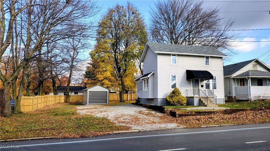 Freshly remodeled colonial style home on Triplett Blvd in Ellet, sitting on two city lots. 2 bedrooms 2 baths (1.5) with more potential living space in the basement. New flooring throughout, luxury vinyl planks on the main level and carpet upstairs. High end kitchen cabinets with soft close drawers and hinges features, white shaker profile, solid surface counters and subway tile backsplash. Gas range and new dishwasher, under the cabinet lighting, floating display shelves. Large deck, and large enclosed backyard, perfect for families with kids and/or pets. Full basement with a dedicated laundry room, equipped with utility sink and table. The house has a cool panoramic view from the front: of the old Rubber Bowl, the Derby Down soap box, Akron-Fulton airport (watching the annual air show in July from your front porch) and the Goodyear Airdock.