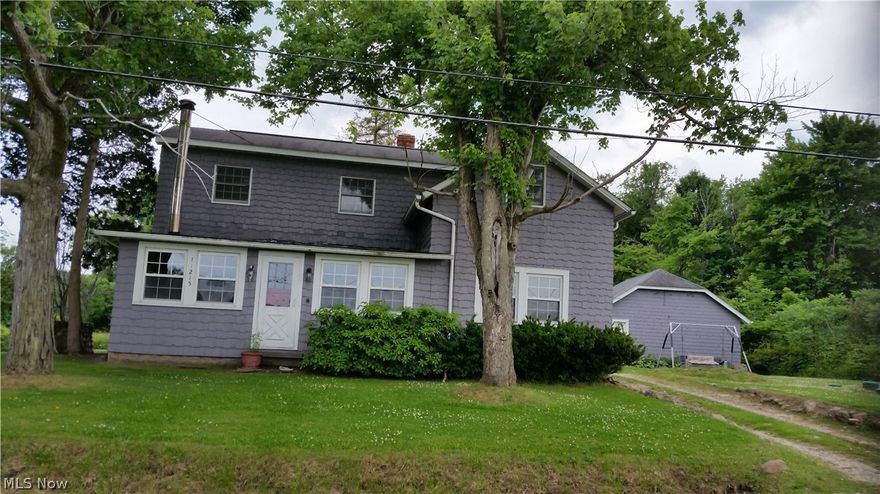 A charmer with great views! Landscaped with a nice walkway to the back of the home; 2 bedrooms up are tandem, Lower level bedroom is 7x7; Country kitchen with eat in breakfast bar & dining area, wood burner in the front sun room. Back porch has laundry room right there. Apple trees, grapes, Newer septic.