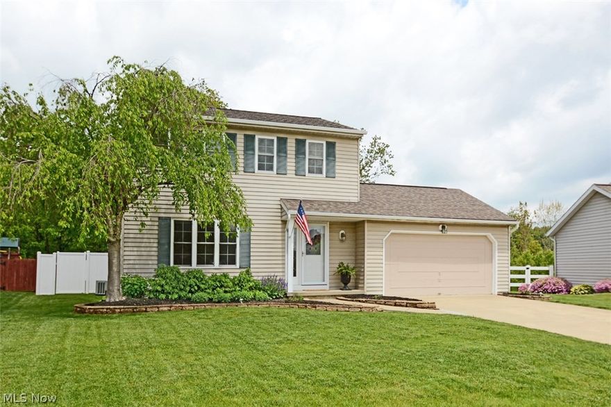 Great opportunity for a colonial that is truly in move-in condition in Olmsted Falls. Set on a spacious lot backing up to a serene wooded view, this home offers three large bedrooms, two completely updated full bathrooms and a huge kitchen that is a cooks' delight -- lots of cabinet space and stainless steel appliances. The family room has a great fireplace as the focal point and vaulted ceiling. This home has replacement energy efficient windows. A partially finished basement adds to the living space. There are updates galore throughout the house as well. All of the flooring new, the kitchen has been updated, the entire house has been painted over the last year.