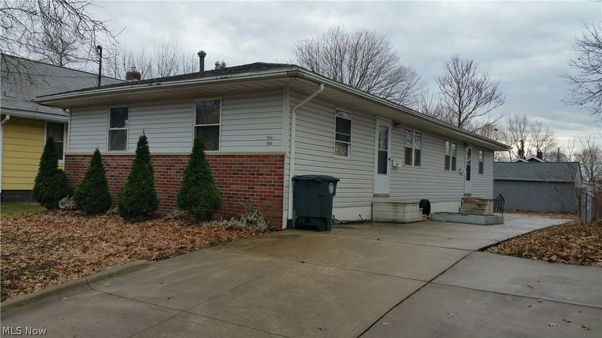 All one floor living 2 unit ranch home. The FULL basement is a common basement that runs under the entire home. So there is more space that can be finished for use. Or use the basement for storage. Each side has their own newer HVAC and newer hot water tanks. There are washer and dryer hook ups in the basement. Washer and dryer is included with the front unit. Move in ready. Kitchens are applianced. Call today for a private showing