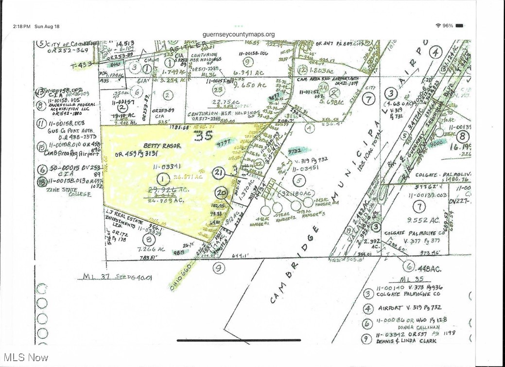 PRIME ... Commercial site adjacent to an Industrial Park and the Cambridge Airport... 1.5 miles south of I-70, & approx 2.5 miles from I-77. A lot of road frontage on SR 660 (Brick Church Rd).