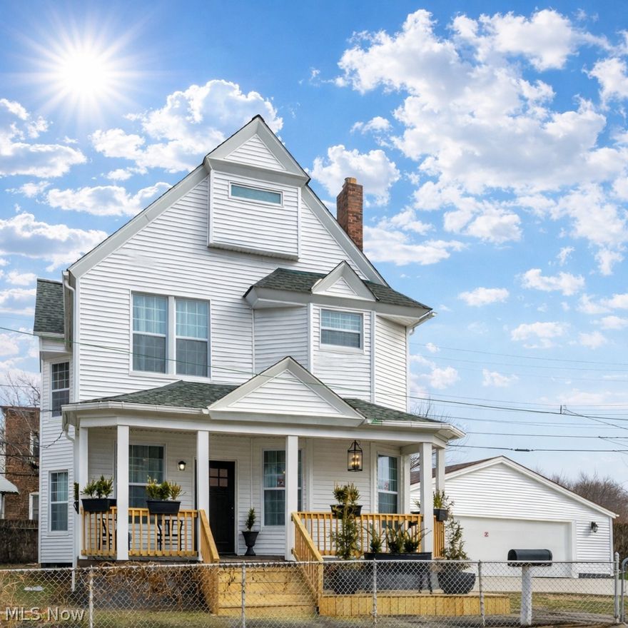 This BISE BESPOKE-designed century home offers refined elegance within the Detroit Shoreway/Gordon Square Historic District, featuring views of the La Sagrada Família bell tower. Drawing inspiration from Cleveland's Gilded Age, the property includes four bedrooms, high ceilings accented by crystal chandeliers, period brass fixtures, leatherbound door handles, two custom fireplaces, Essex truffle kitchen cupboards, and a Silgranit Italian-designed sink made in Turkey. Additional amenities comprise a wraparound deck and a double-city lot with a two-car garage and a wide driveway. The residence is conveniently located within walking distance of the future Walz Library, local coffee shops, and eateries. Colonial White Restoration Classic Siding 2025. Windows 2024. Newer plumbing 2024. Newer electrical, including 220 in the two-car garage 2025. HVAC/New Ductwork 2024, Roof 2021. Double-wide driveway 2023. New front porch​​‌​​​​‌​‌​​​‌‌​​​‌‌‌​​‌​​‌‌​​​​ 2025.