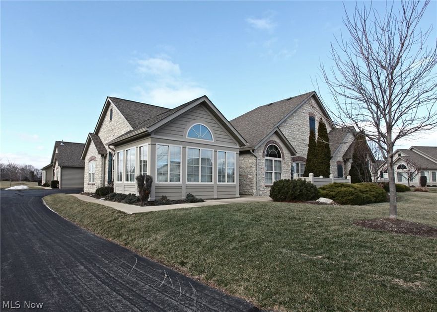 Great Value at Fairway Villas. This home offers the best of both worlds, resort style living and a maintenance free community. Inexpensive Catawba Island Club memberships are optional and just a short golf cart ride away to this Lake Erie resort paradise! This home, the Canterbury, offers a single story efficient and open floor plan living with numerous windows for tremendous amounts of natural light. Appointments include 2 bedrooms, plus a den ( 3rd bedroom), a four season sun room, open kitchen with lots of cabinet space, large master bath and a nice private patio. A great value at Fairway Villas. Just a short walk to the Community Center with a fitness center, heated pool and game/gathering room for you to enjoy.