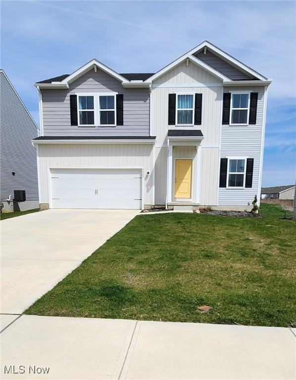 Spacious 4 BR, 2.5 Bath newer construction (built 2024) in Louisville's Orchard Park development. Open Floor Plan with White Shaker styled Kitchen opening to Great Room that steps out to a rear Covered Porch. 1st floor also features a Formal Dining Room, an Office with lots of natural light and a 1/2 Bath. 4 Large Bedrooms upstairs with 2 Full Baths and a 2nd floor Laundry room! Basement has great potential for being finished (already plumbed for downstairs bathroom). Located minutes from Route 62 and I77- only a 9 mile, 16 minute drive to Aultman Hospital! Easy to show anytime!!
