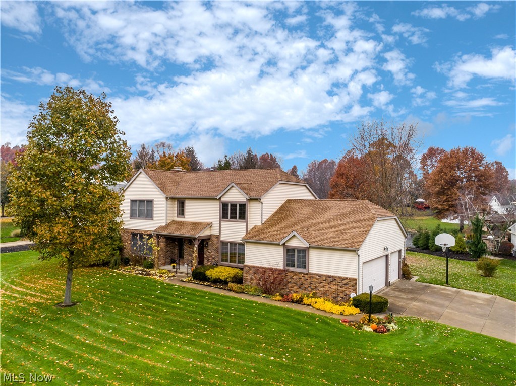 Lovely & pristine 4 bedroom, 2. 5 bath colonial w/approx. 3079SF including 4 season sun room & finished rec room situated on .5 acre corner lot in Mayfair Lakes bordering pond w/magnificent view* Neutral décor starting w/ Foyer (partial 2 story) with wood floor & crown molding* Living room adjoins family room* Family room having brick gas log fireplace, built in corner cabinet & wet bar with wine rack* Formal dining w/ crown molding, chair rail & triple window w/window seat* Eat in kitchen with ceramic floor, desk, pantry, stainless refrig & microwave, island & eating area with slider to sun room* Vaulted 4 season sun room (2015) wrapped with windows, including palladium, overlooking pond & stamped patio* Half bath & 1st flr laundry w/cupboards, sink & laundry chute from 2nd flr complete the 1st floor* 2nd level with spacious master with built in dresser/TV cabinet, triple window with seat, dressing table & walk in cedar lined closet; updated master bath w/double vanity, large shower &