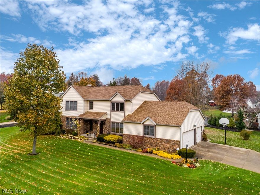 Lovely & pristine 4 bedroom, 2. 5 bath colonial w/approx. 3079SF including 4 season sun room & finished rec room situated on .5 acre corner lot in Mayfair Lakes bordering pond w/magnificent view* Neutral décor starting w/ Foyer (partial 2 story) with wood floor & crown molding* Living room adjoins family room* Family room having brick gas log fireplace, built in corner cabinet & wet bar with wine rack* Formal dining w/ crown molding, chair rail & triple window w/window seat* Eat in kitchen with ceramic floor, desk, pantry, stainless refrig & microwave, island & eating area with slider to sun room* Vaulted 4 season sun room (2015) wrapped with windows, including palladium, overlooking pond & stamped patio* Half bath & 1st flr laundry w/cupboards, sink & laundry chute from 2nd flr complete the 1st floor* 2nd level with spacious master with built in dresser/TV cabinet, triple window with seat, dressing table & walk in cedar lined closet; updated master bath w/double vanity, large shower &