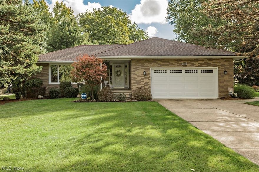 Enjoy the life-style of one floor living in this all-brick ranch home situated on a quiet street. Home is wearing a brand new hat - roof installed in January 2021.  Many other updates in the past few years; kitchen, baths, windows, soffit, gutters, concrete garage floor & walkway, basement waterproofed from the outside and basement recreation room & exercise room recently finished. Formal living & dining room are spacious w/hardwood floors. Custom cabinetry in eat-in kitchen w/ceramic tile floor, granite counters & stainless appliances has open flow into family room. Sliders opens to fully-fenced, expansive, private backyard w/stone paver patio & storage shed. Master bedroom suite was an addition providing vaulted ceiling, walk-in closet & incredible large master bath w/double vanity, tile shower w/glass surround and skylight. Attached 2-car garage with hot & cold running water tops off the amenities. Home is close to the city park. Sellers offering a Home Warranty for your assurance.