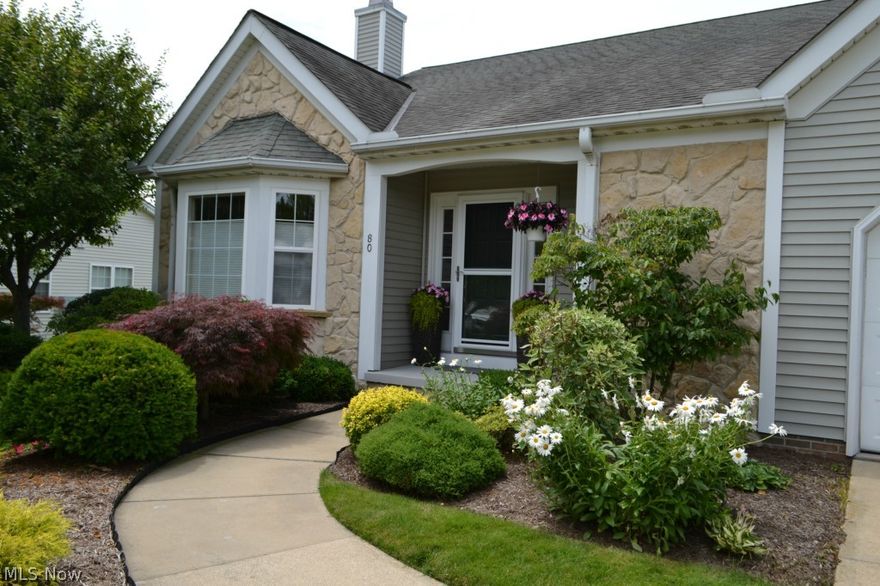 This 2 Br., 2 Bath is the model home built by Snavely Builders and does include a full basement.  Meticulous and truly turn key. The meadow in
the back of the property provides a beautiful view of wildlife and the changing seasons.  Deck includes retractable awning and gives adequate
coverage during a light drizzle providing peace and quiet on the deck. Move-in and enjoy Stonebrooke.