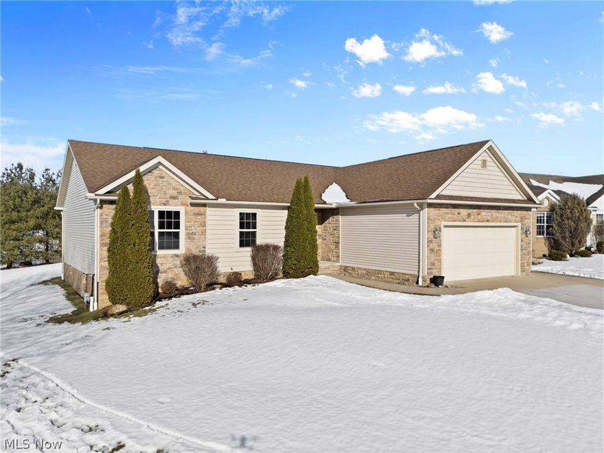 Built by the respected local builder Richard Murphy Bldr/Dev, this beautifully crafted 1,684 sq. ft. ranch in desirable Knights Crossing is truly a must-see! Thoughtfully designed, this fantastic floor plan features 3 spacious bedrooms, 2 full baths, and an additional toilet in the unfinished lower level—already plumbed and ready to be completed into a full bath.

The private owner’s suite offers a generous walk-in closet and a well-appointed master bath with his-and-her sinks and a comfort-height vanity. The custom kitchen showcases rich dark cabinetry, tile backsplash, and stainless steel dishwasher and range, creating the perfect space for both everyday living and entertaining. Convenient first-floor laundry is located just off the garage entrance for added functionality. Recent updates include new flooring in the kitchen, laundry room, and guest bath, brand-new carpet throughout, and fresh paint from ceilings to baseboards—making this home truly move-in ready. The full basement features 12-course block walls, glass block windows, and direct access from the 2-car garage, offering incredible potential for additional living space, storage, or a future finished area. Situated on a nice-sized lot and built with the quality and craftsmanship of a builder who proudly served Stark County for over 50 years, this home combines durability, comfort, and timeless design. Don’t miss your opportunity to own this exceptional property!