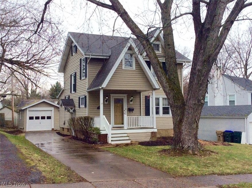 Welcome home to 2072 24th St.  Bright and airy colonial featuring 3 bedrooms, 1 bath with original hardwood flooring throughout.  Close to schools, shopping, hospital and highway make this a very convenient location in the heart of Cuyahoga Falls.  Architectural details include arched doorways, beautiful hardwood floors, wide wood baseboards and comfy and efficient gas fireplace.  Outside you will find a brick patio great for entertaining and cookouts, cozy front porch and one car detached garage with opener.  New furnace in 2008, and updated kitchen and bathroom.  Carpeted basement with LED overhead lighting makes for a great family room, arts and crafts room or man cave.  Third floor attic could be converted into a 4th bedroom.